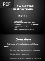 Flow Control Instructions: Chapter-6