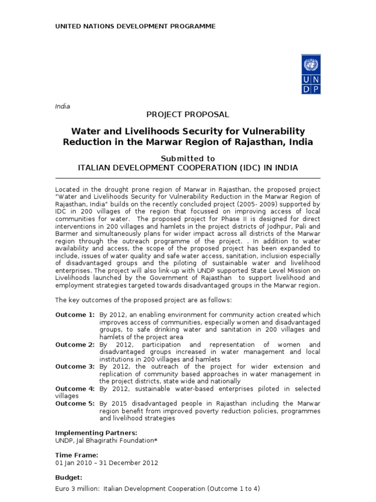 Water and Livelihoods Security in Marwar | PDF | Sanitation | United ...
