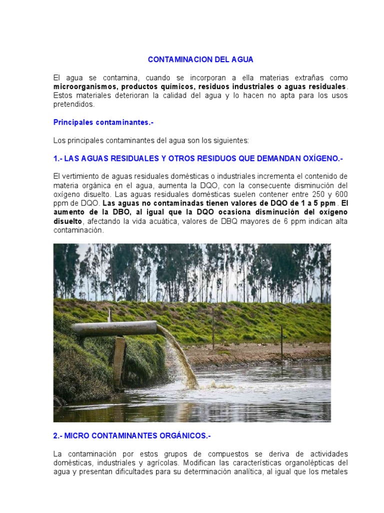 Causas de la Contaminación del Agua | PDF | Fosfato | La contaminación ...
