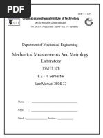 Mechanical Measurements and Metrology PDF