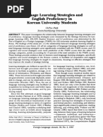 Language Learning Strategies and English Proficiency in Korean Univelsity Students