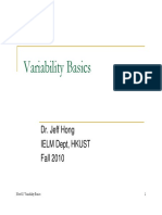 Variability Basics: Dr. Jeff Hong Ielm Dept, Hkust Fall 2010