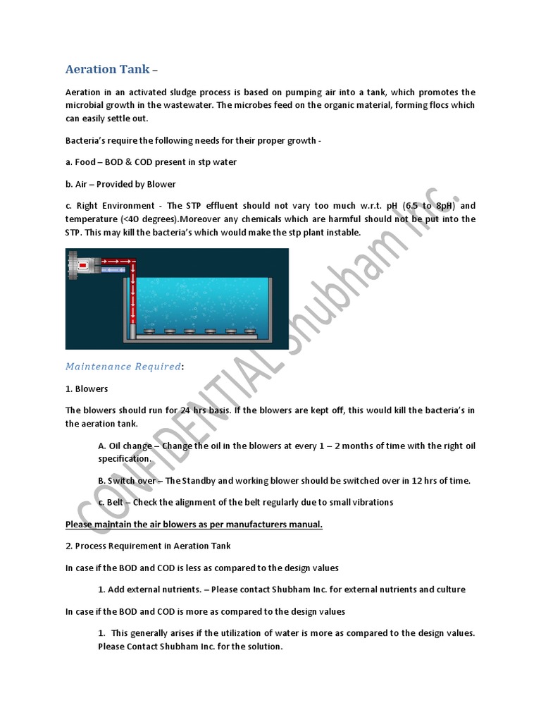 Aeration Tank PDF Chemistry Materials