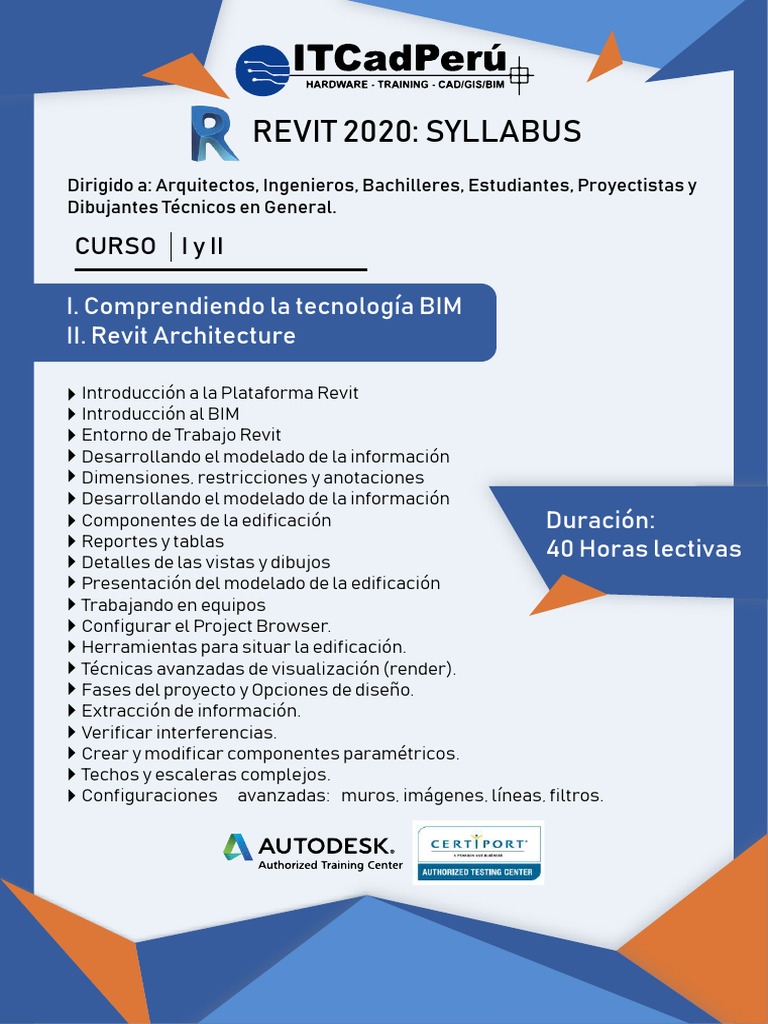 Syllabus del Curso Revit 2020 | PDF | Autodesk Revit | Informática