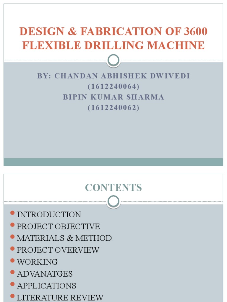Design & Fabrication of 360 Flexible Drilling | PDF | Drilling | Drill
