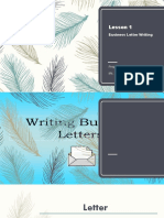 Lesson 1: Business Letter Writing