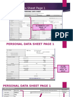 Personal Data Sheet Page 1: Alignment: Left Arial 10 Bold