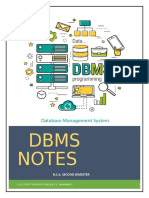 DBMS Notes Cover Page