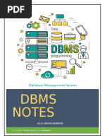 DBMS Notes Cover Page