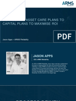Connecting Asset Care Plans To Capital Plans To Maximise ROI - Jason Apps ARMS Reliability