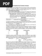 Capital Budgeting Project Evaluation Techniques