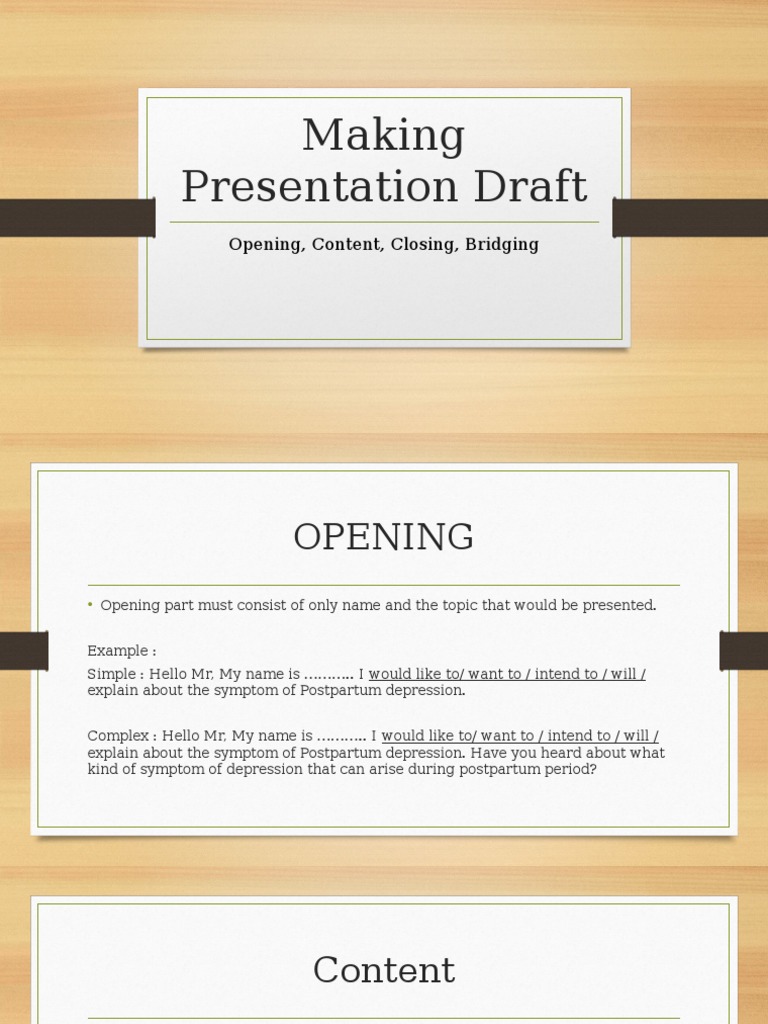 Crafting Effective Presentation Drafts | PDF