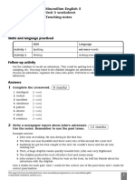 Macmillan English 5 Unit 3 Worksheet Teaching Notes: 8 Marks