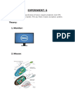 Experiment: 6: List The Technical Specifications of Various Computer Peripherals. (Like CPU