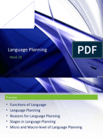 Language Planning: Week 10