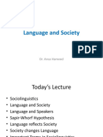 Language and Society: Dr. Ansa Hameed