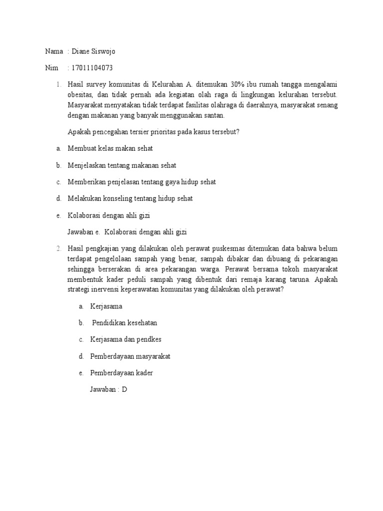 Kumpulan Soal Komunitas Doc