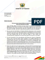 Press-Release 20200510 Fact Check Response - Finance Ministry