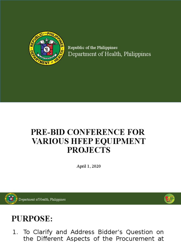 Philippines Health Equipment Pre-Bid Conference | PDF | Specification ...