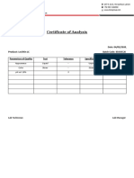Certificate of Analysis for Lecithin LC Batch 85040520