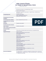 Indian Journal of Physics: Motion and Theory of Separational Force