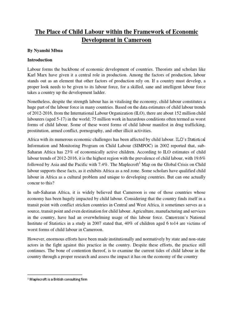Child Labour's Impact on Cameroon's Economy | PDF | Economic Growth ...