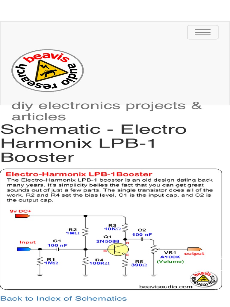Schematic Electro Harmonix LPB1 Booster PDF PDF