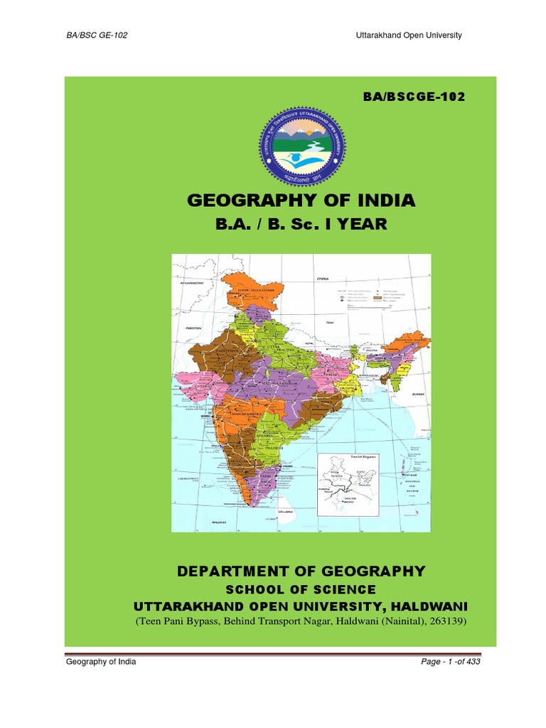 Geography Of India B.A. / B. Sc. I Year Earth & Life Sciences Nature