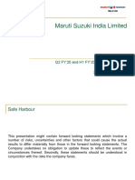 Investor_PresentationFinancial Results _Q2FY20_and H1FY20 Maruti Suzuki India