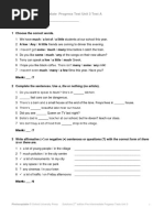 Grammar: Pre-Intermediate Progress Test Unit 3 Test A