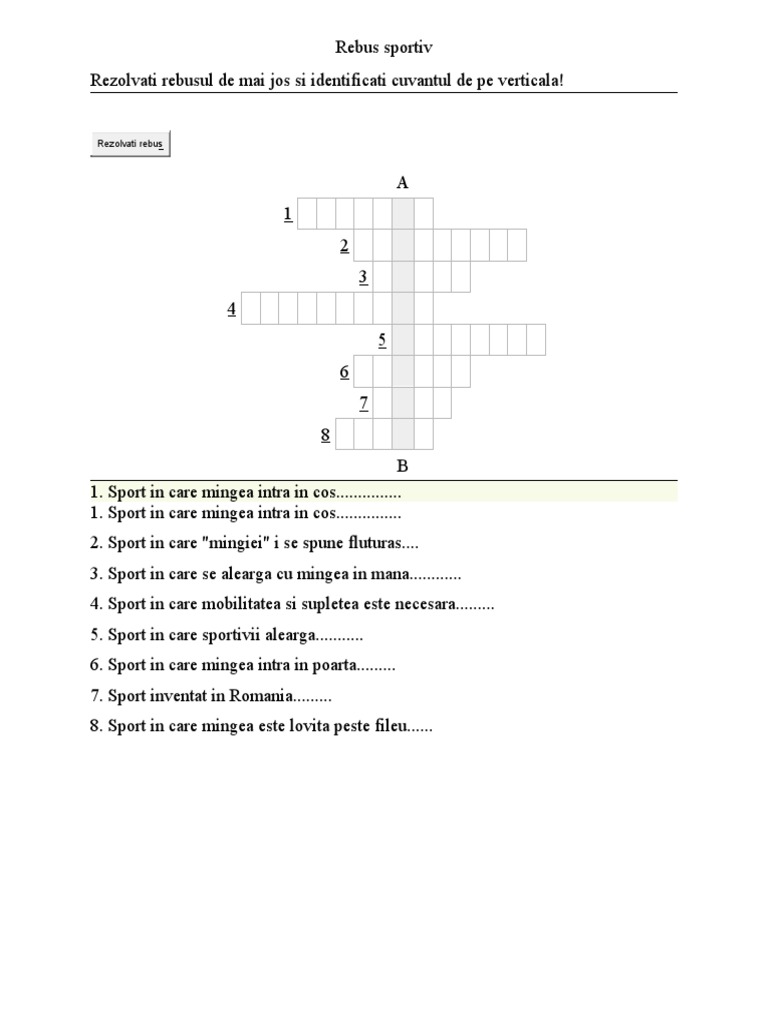 Rebus Sportiv | PDF