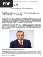 Abdul Razak Dawood - A Story of Thought Leadership Followed by Action Leadership - Entrepreneurship 3.0