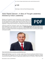 Abdul Razak Dawood - A Story of Thought Leadership Followed by Action Leadership - Entrepreneurship 3.0