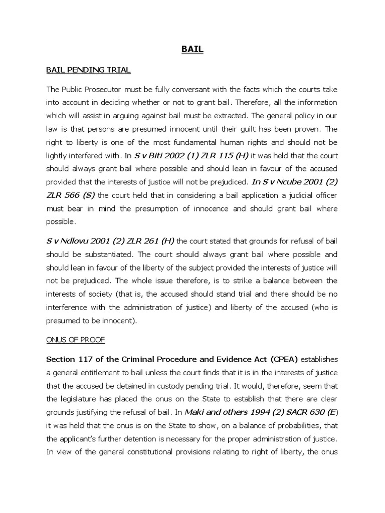 BAIL | PDF | Bail | Presumption Of Innocence