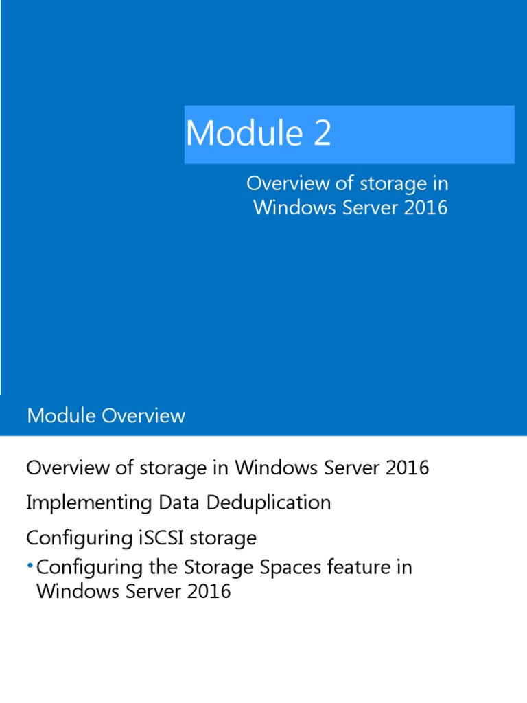 Overview of Storage in Windows Server 2016 | PDF | Backup | Hyper V