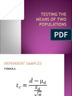 Testing The Means of Two Populations