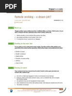Remote Working A Dream Job?: Warm-Up