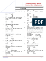 Trigonometry Study Material Exercise Hints Explanations PDF