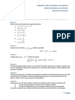 Ejercicios Propuestos de Derivadas de Una Función PDF