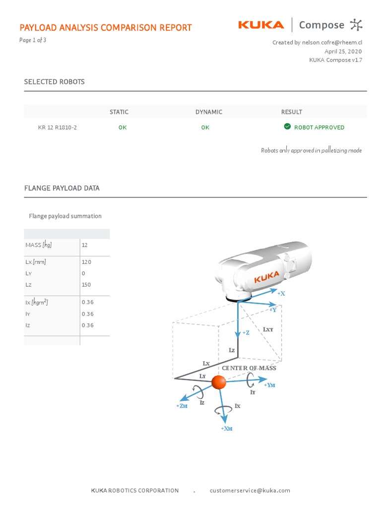 Payload Analysis Report for KR 12 R1810-2 | PDF | Electrical ...