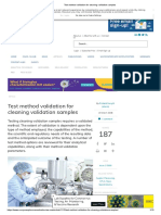 Test Method Validation For Cleaning Validation Samples