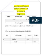 Accounting transactions for Ed's business