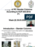 Design of Slender RC Columns According to ECP 203-2018