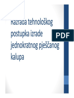 Projektiranje Tehnologija - Dio Ljevarstvo - Razrada Tehnološkog Postupka