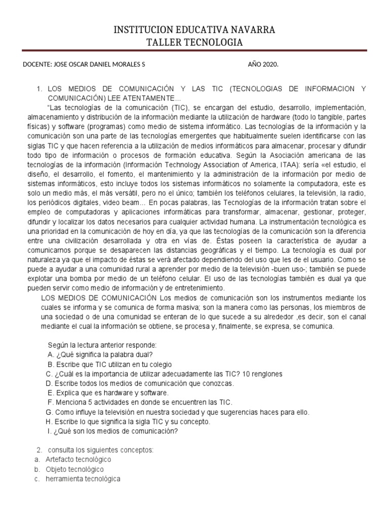 TIC y Medios de Comunicación en Educación | PDF | Tecnología de ...
