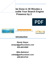 What Can Be Done in 30 Minutes A Week To Double Your Search Engine Presence by 2