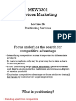 MKW3301 Services Marketing: Lecture 2b Positioning Services