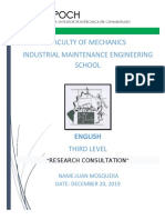 Faculty of Mechanics Industrial Maintenance Engineering School