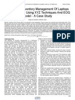 Analysis of Inventory Management of Laptops Spare Parts by Using Xyz Techniques and Eoq Model A Case Study