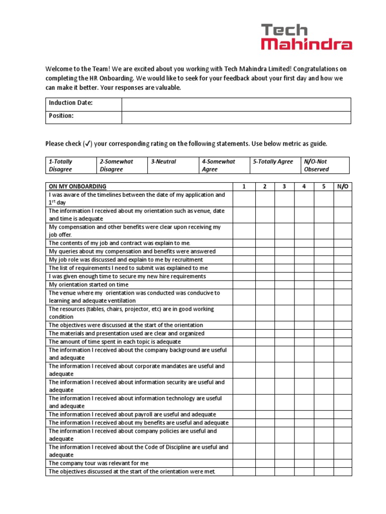 Induction Survey 2019 PDF PDF Information Cognition